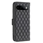 Custodia per telefono a conchiglia in pelle con portafoglio Diamond Lattice, For Google Pixel 11 / 11 Pro, For Google Pixel 9 Pro, For Google Pixel 9, For Google Pixel 8a