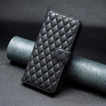 Custodia per telefono a conchiglia in pelle con portafoglio Diamond Lattice, For Google Pixel 11 / 11 Pro, For Google Pixel 9 Pro, For Google Pixel 9, For Google Pixel 8a