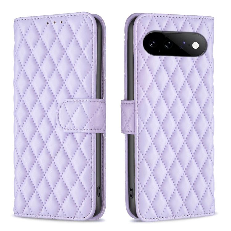 Custodia per telefono a conchiglia in pelle con portafoglio Diamond Lattice, For Google Pixel 11 / 11 Pro, For Google Pixel 9 Pro, For Google Pixel 9, For Google Pixel 8a