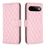 Custodia per telefono a conchiglia in pelle con portafoglio Diamond Lattice, For Google Pixel 11 / 11 Pro, For Google Pixel 9 Pro, For Google Pixel 9, For Google Pixel 8a