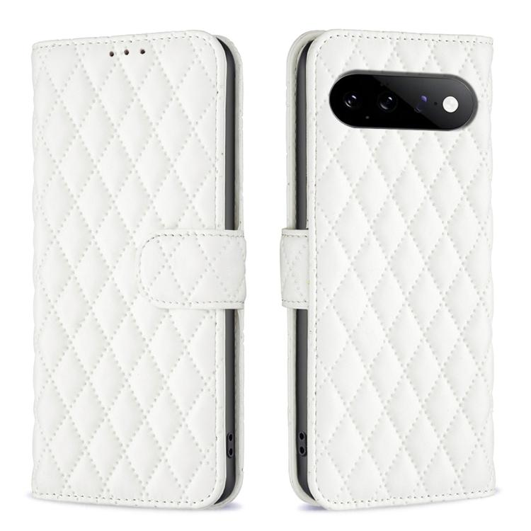 Custodia per telefono a conchiglia in pelle con portafoglio Diamond Lattice, For Google Pixel 11 / 11 Pro, For Google Pixel 9 Pro, For Google Pixel 9, For Google Pixel 8a
