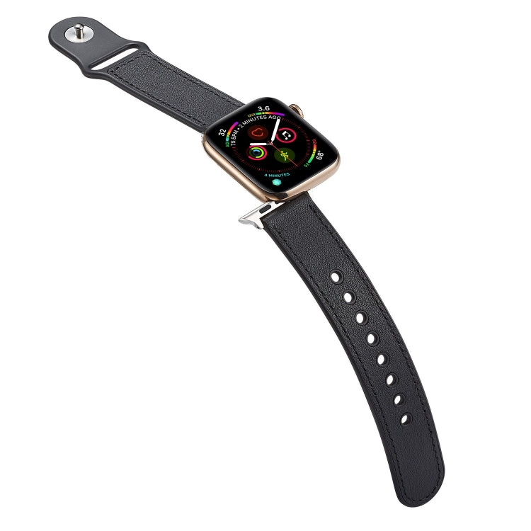 Fibbia singola TPU + cinturino in vera pelle, For Apple Watch Series 7 41mm / 6 & SE & 5 & 4 40mm / 3 & 2 & 1 38mm, For Apple Watch Series 7 45mm / 6 & SE & 5 & 4 44mm / 3 & 2 & 1 42mm                                                                    ...