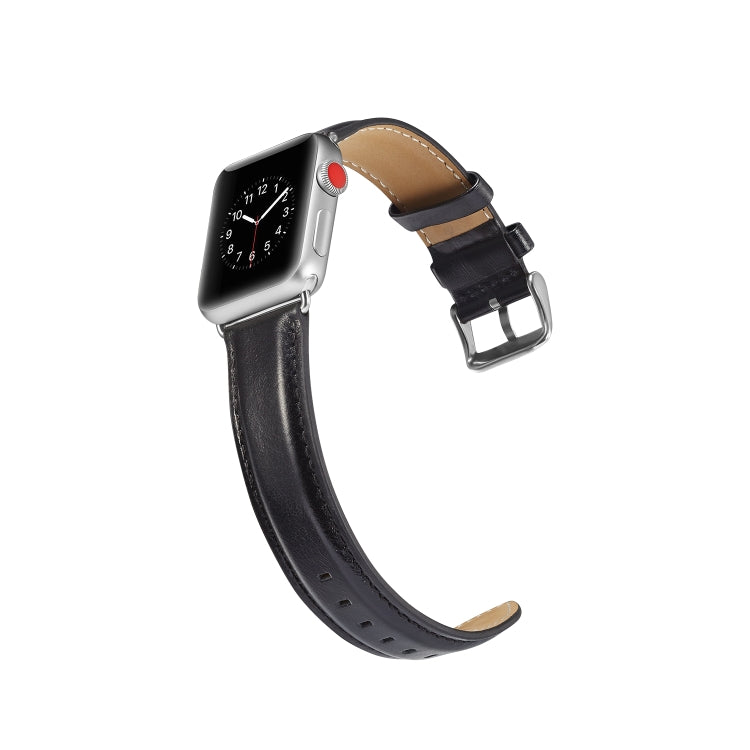 Cinturino in pelle pieno fiore Texture Crazy Horse, For Apple Watch Series 7 41mm / 6 & SE & 5 & 4 40mm / 3 & 2 & 1 38mm, For Apple Watch Series 7 45mm / 6 & SE & 5 & 4 44mm / 3 & 2 & 1 42mm