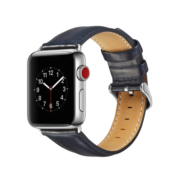 Cinturino in pelle pieno fiore Texture Crazy Horse, For Apple Watch Series 7 41mm / 6 & SE & 5 & 4 40mm / 3 & 2 & 1 38mm, For Apple Watch Series 7 45mm / 6 & SE & 5 & 4 44mm / 3 & 2 & 1 42mm