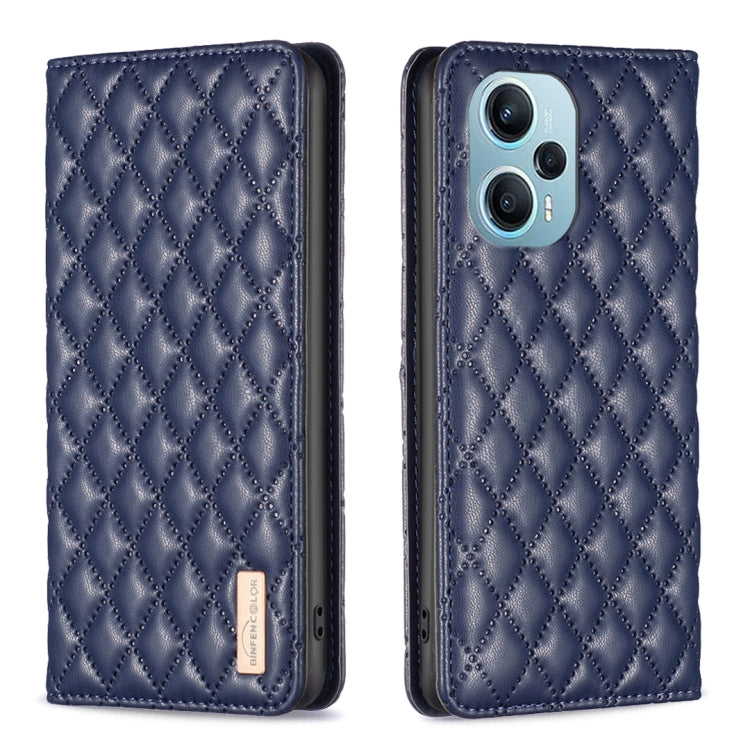 Custodia per telefono a conchiglia in pelle magnetica Diamond Lattice, For Xiaomi Redmi 12 4G, For Xiaomi Poco F5 5G / Redmi Note 12 Turbo, For Xiaomi Redmi Note 12S 4G / Note 11, For Xiaomi Civi 3 5G
