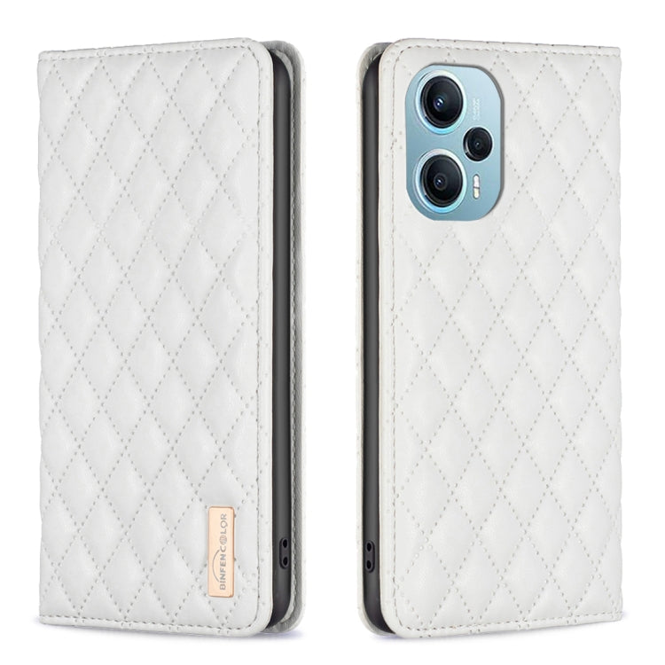 Custodia per telefono a conchiglia in pelle magnetica Diamond Lattice, For Xiaomi Redmi 12 4G, For Xiaomi Poco F5 5G / Redmi Note 12 Turbo, For Xiaomi Redmi Note 12S 4G / Note 11, For Xiaomi Civi 3 5G