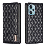 Custodia per telefono a conchiglia in pelle magnetica Diamond Lattice, For Xiaomi Redmi 12 4G, For Xiaomi Poco F5 5G / Redmi Note 12 Turbo, For Xiaomi Redmi Note 12S 4G / Note 11, For Xiaomi Civi 3 5G