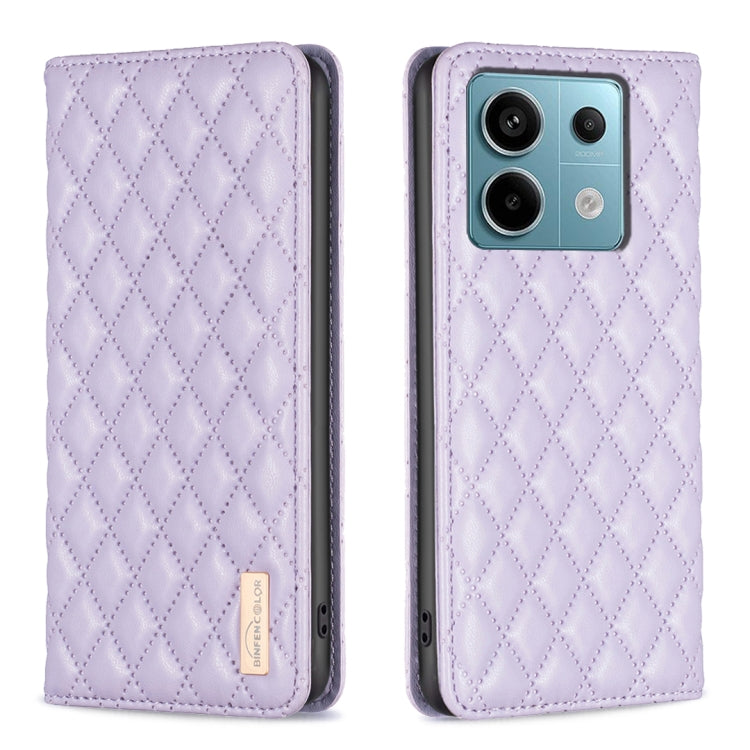 Custodia per telefono a conchiglia in pelle magnetica Diamond Lattice, For Xiaomi Redmi Note 13 Pro+ 5G, For Xiaomi Redmi Note 13 Pro 5G, For Xiaomi 13T / 13T Pro / Redmi K60 Ultra, For Xiaomi Redmi K70 / K70 Pro