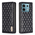 Custodia per telefono a conchiglia in pelle magnetica Diamond Lattice, For Xiaomi Redmi Note 13 Pro+ 5G, For Xiaomi Redmi Note 13 Pro 5G, For Xiaomi 13T / 13T Pro / Redmi K60 Ultra, For Xiaomi Redmi K70 / K70 Pro