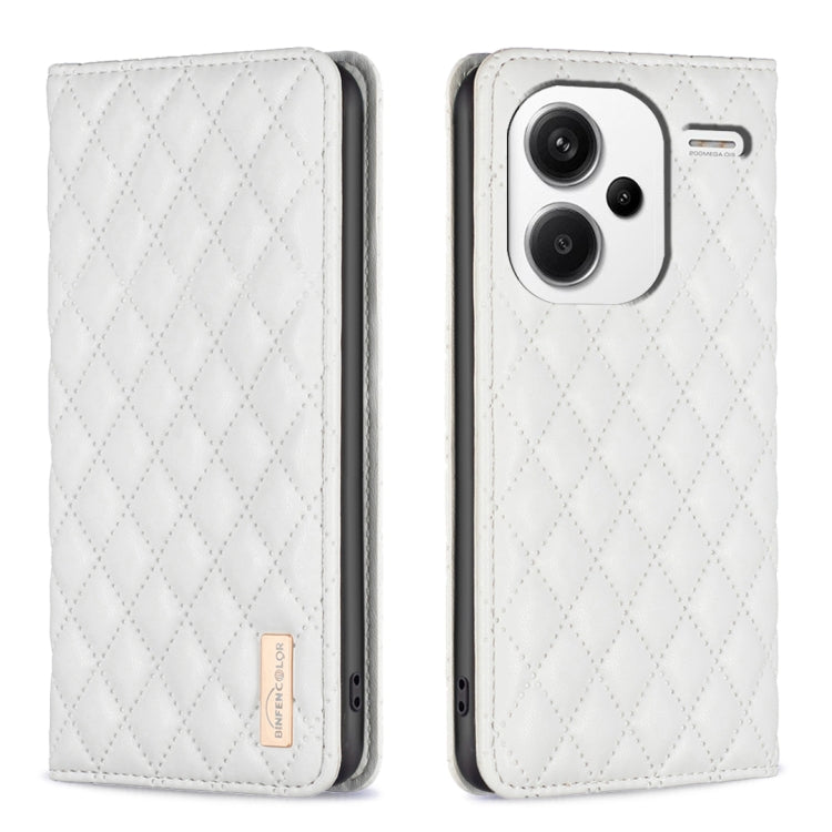 Custodia per telefono a conchiglia in pelle magnetica Diamond Lattice, For Xiaomi Redmi Note 13 Pro+ 5G, For Xiaomi Redmi Note 13 Pro 5G, For Xiaomi 13T / 13T Pro / Redmi K60 Ultra, For Xiaomi Redmi K70 / K70 Pro