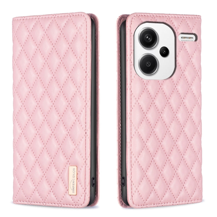 Custodia per telefono a conchiglia in pelle magnetica Diamond Lattice, For Xiaomi Redmi Note 13 Pro+ 5G, For Xiaomi Redmi Note 13 Pro 5G, For Xiaomi 13T / 13T Pro / Redmi K60 Ultra, For Xiaomi Redmi K70 / K70 Pro