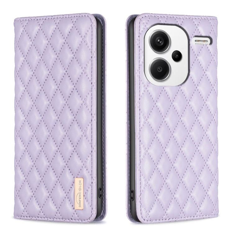 Custodia per telefono a conchiglia in pelle magnetica Diamond Lattice, For Xiaomi Redmi Note 13 Pro+ 5G, For Xiaomi Redmi Note 13 Pro 5G, For Xiaomi 13T / 13T Pro / Redmi K60 Ultra, For Xiaomi Redmi K70 / K70 Pro