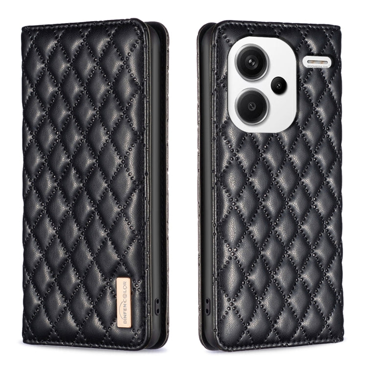 Custodia per telefono a conchiglia in pelle magnetica Diamond Lattice, For Xiaomi Redmi Note 13 Pro+ 5G, For Xiaomi Redmi Note 13 Pro 5G, For Xiaomi 13T / 13T Pro / Redmi K60 Ultra, For Xiaomi Redmi K70 / K70 Pro