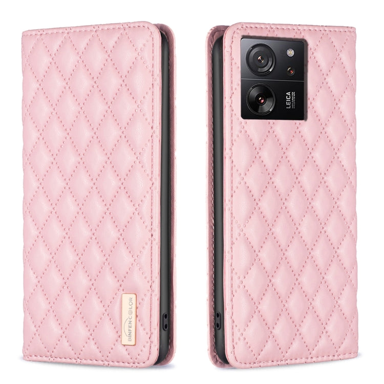 Custodia per telefono a conchiglia in pelle magnetica Diamond Lattice, For Xiaomi Redmi Note 13 Pro+ 5G, For Xiaomi Redmi Note 13 Pro 5G, For Xiaomi 13T / 13T Pro / Redmi K60 Ultra, For Xiaomi Redmi K70 / K70 Pro
