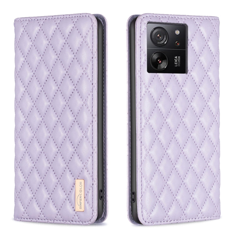 Custodia per telefono a conchiglia in pelle magnetica Diamond Lattice, For Xiaomi Redmi Note 13 Pro+ 5G, For Xiaomi Redmi Note 13 Pro 5G, For Xiaomi 13T / 13T Pro / Redmi K60 Ultra, For Xiaomi Redmi K70 / K70 Pro