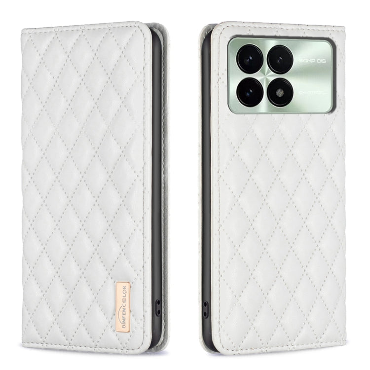 Custodia per telefono a conchiglia in pelle magnetica Diamond Lattice, For Xiaomi Redmi Note 13 Pro+ 5G, For Xiaomi Redmi Note 13 Pro 5G, For Xiaomi 13T / 13T Pro / Redmi K60 Ultra, For Xiaomi Redmi K70 / K70 Pro