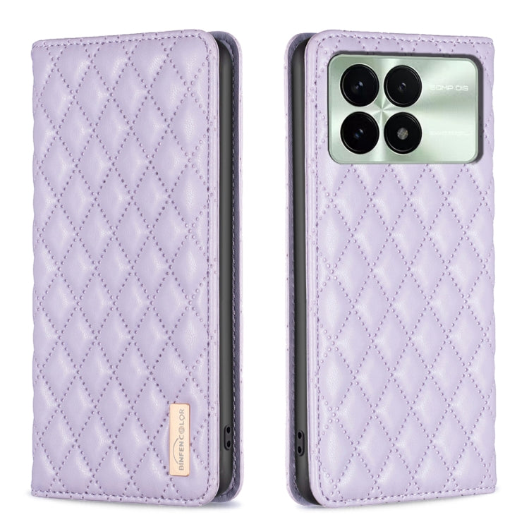 Custodia per telefono a conchiglia in pelle magnetica Diamond Lattice, For Xiaomi Redmi Note 13 Pro+ 5G, For Xiaomi Redmi Note 13 Pro 5G, For Xiaomi 13T / 13T Pro / Redmi K60 Ultra, For Xiaomi Redmi K70 / K70 Pro
