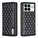 Custodia per telefono a conchiglia in pelle magnetica Diamond Lattice, For Xiaomi Redmi Note 13 Pro+ 5G, For Xiaomi Redmi Note 13 Pro 5G, For Xiaomi 13T / 13T Pro / Redmi K60 Ultra, For Xiaomi Redmi K70 / K70 Pro