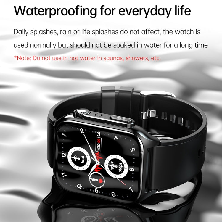 TK12 1,96 pollici IP67 Orologio intelligente con cinturino in silicone impermeabile Supporta ECG / Assistenza remota alle famiglie / Chiamata Bluetooth / Monitoraggio della temperatura corporea, Silicone Band (Blue), Silicone Band (Black)              ...