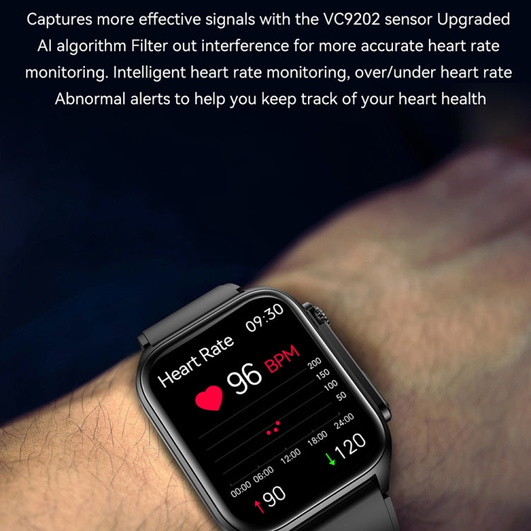 TK12 1,96 pollici IP67 Orologio intelligente con cinturino in silicone impermeabile Supporta ECG / Assistenza remota alle famiglie / Chiamata Bluetooth / Monitoraggio della temperatura corporea, Silicone Band (Blue), Silicone Band (Black)              ...