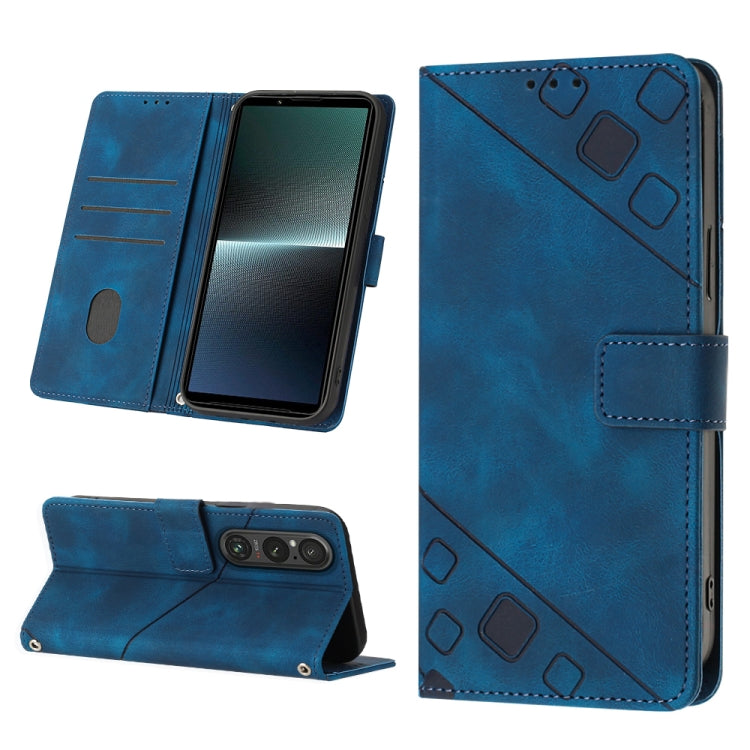 Custodia per telefono in pelle goffrata effetto pelle, For Sony Xperia 5 V, For Sony Xperia 1 V, For Sony Xperia 10 V, For Sony Xperia 10 IV