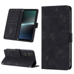 Custodia per telefono in pelle goffrata effetto pelle, For Sony Xperia 5 V, For Sony Xperia 1 V, For Sony Xperia 10 V, For Sony Xperia 10 IV
