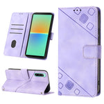 Custodia per telefono in pelle goffrata effetto pelle, For Sony Xperia 5 V, For Sony Xperia 1 V, For Sony Xperia 10 V, For Sony Xperia 10 IV