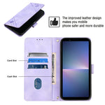 Custodia per telefono in pelle goffrata effetto pelle, For Sony Xperia 5 V, For Sony Xperia 1 V, For Sony Xperia 10 V, For Sony Xperia 10 IV