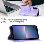 Custodia per telefono in pelle goffrata effetto pelle, For Sony Xperia 5 V, For Sony Xperia 1 V, For Sony Xperia 10 V, For Sony Xperia 10 IV