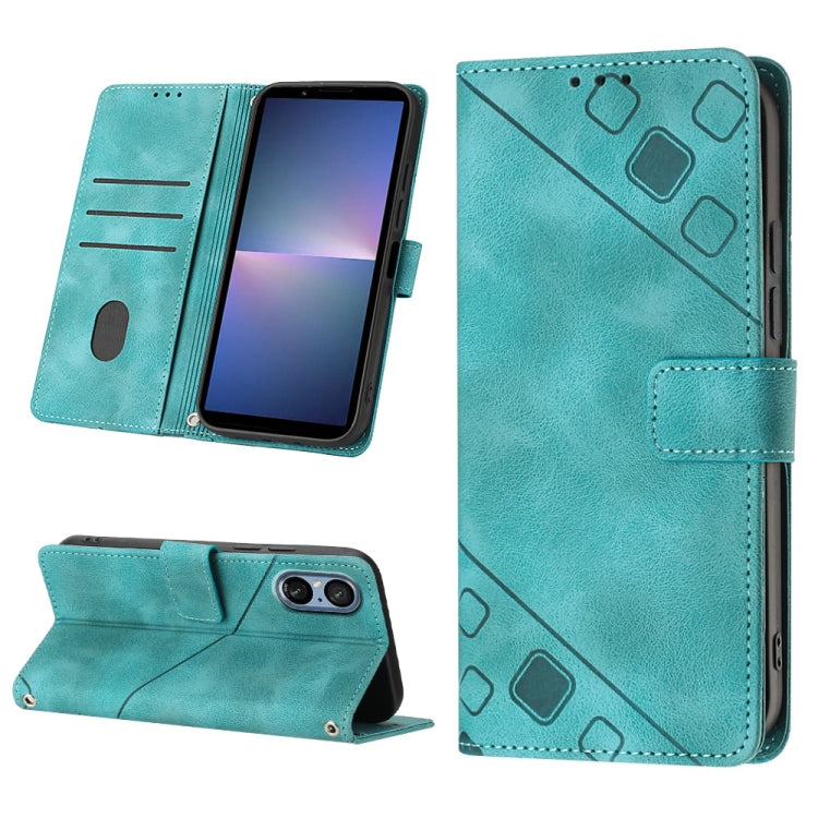 Custodia per telefono in pelle goffrata effetto pelle, For Sony Xperia 5 V, For Sony Xperia 1 V, For Sony Xperia 10 V, For Sony Xperia 10 IV