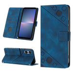 Custodia per telefono in pelle goffrata effetto pelle, For Sony Xperia 5 V, For Sony Xperia 1 V, For Sony Xperia 10 V, For Sony Xperia 10 IV
