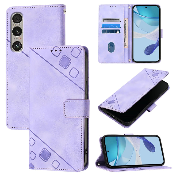 Custodia per telefono in pelle goffrata effetto pelle, For Sony Xperia 1 VIII, For Sony Xperia 10 VI, For Sony Xperia 1 VI, For Sony Xperia 5 VI