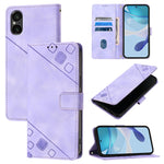Custodia per telefono in pelle goffrata effetto pelle, For Sony Xperia 1 VIII, For Sony Xperia 10 VI, For Sony Xperia 1 VI, For Sony Xperia 5 VI
