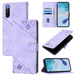 Custodia per telefono in pelle goffrata effetto pelle, For Sony Xperia 10 III / 10 III Lite