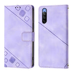 Custodia per telefono in pelle goffrata effetto pelle, For Sony Xperia 10 III / 10 III Lite