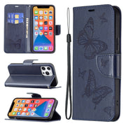Custodia per telefono in pelle goffrata con due farfalle, For Xiaomi Poco F5 5G / Redmi Note 12 Turbo, For Xiaomi Redmi Note 12S 4G / Note 11, For Xiaomi Civi 3 5G