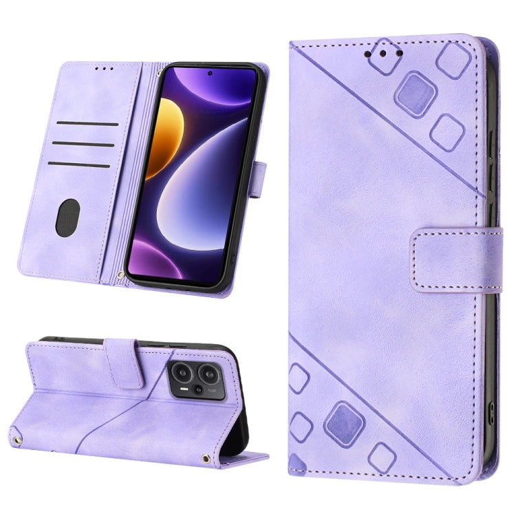 Custodia portafoglio in pelle goffrata per Xiaomi Redmi K70