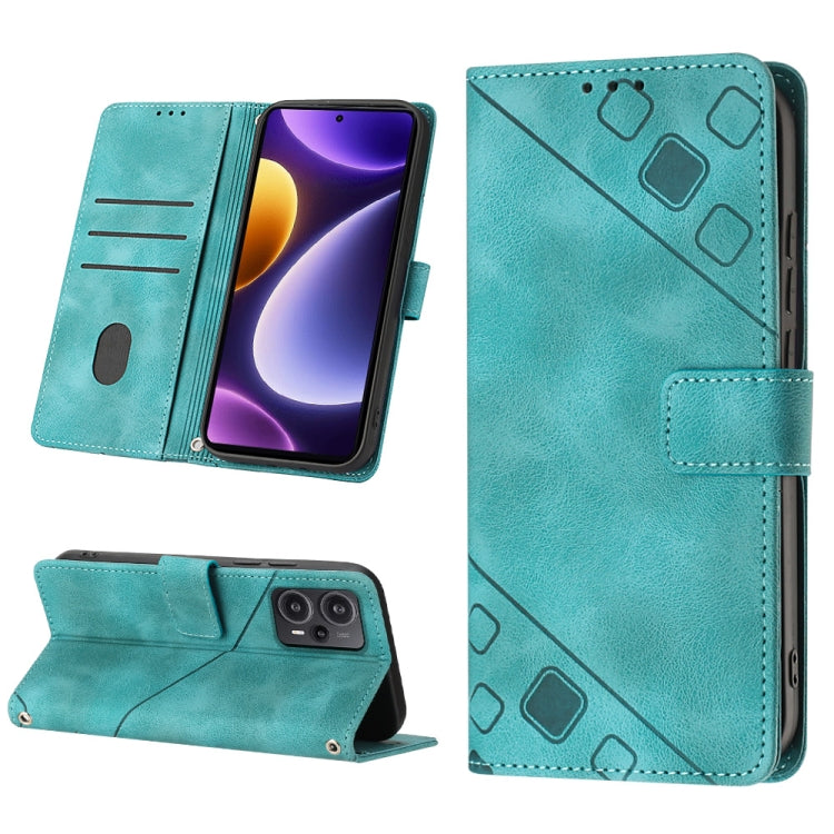 Custodia portafoglio in pelle goffrata per Xiaomi Redmi K70