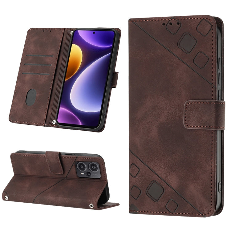 Custodia portafoglio in pelle goffrata per Xiaomi Redmi K70