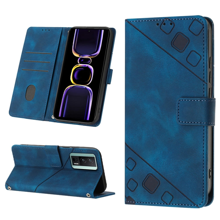 Custodia portafoglio in pelle goffrata per Xiaomi Redmi K70