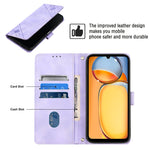 Custodia portafoglio in pelle goffrata per Xiaomi Redmi 13C