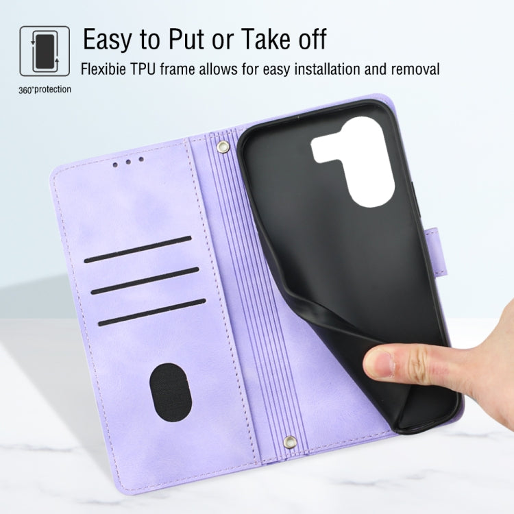 Custodia portafoglio in pelle goffrata per Xiaomi Redmi 13C