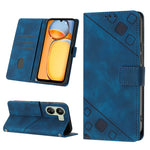 Custodia portafoglio in pelle goffrata per Xiaomi Redmi 13C