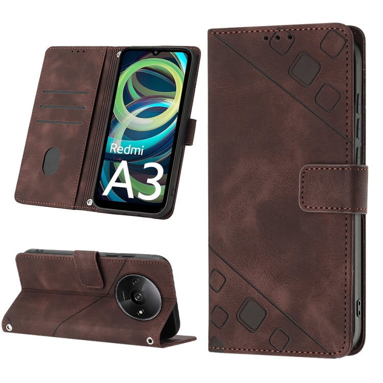 Custodia portafoglio in pelle goffrata per Xiaomi Poco F6