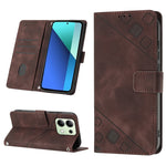 Custodia portafoglio in pelle goffrata per Xiaomi Redmi Note 13 P