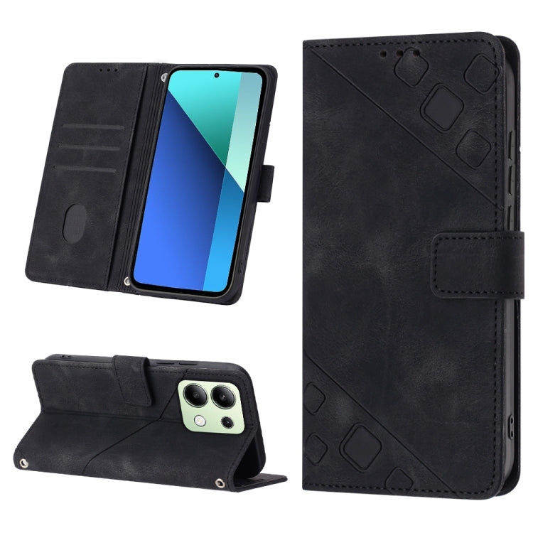Custodia portafoglio in pelle goffrata per Xiaomi Redmi Note 13 P