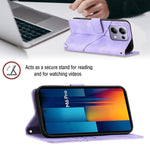 Custodia portafoglio in pelle goffrata per Xiaomi Redmi Note 13 P