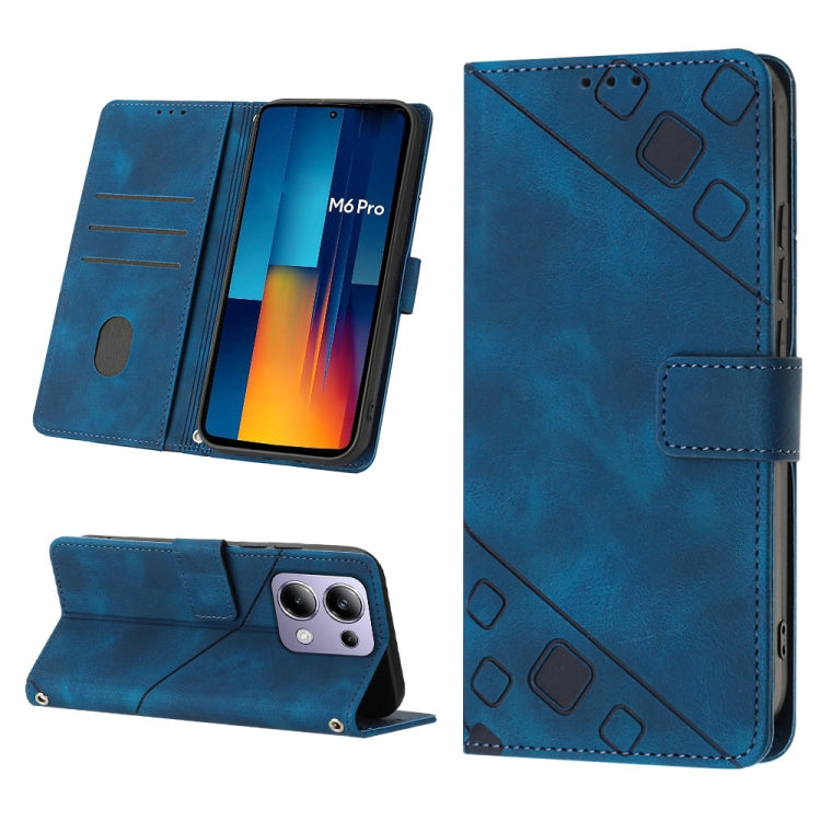 Custodia portafoglio in pelle goffrata per Xiaomi Redmi Note 13 P