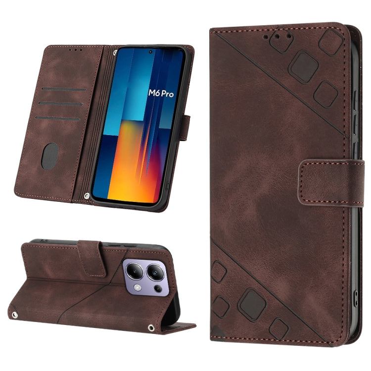 Custodia portafoglio in pelle goffrata per Xiaomi Redmi Note 13 P