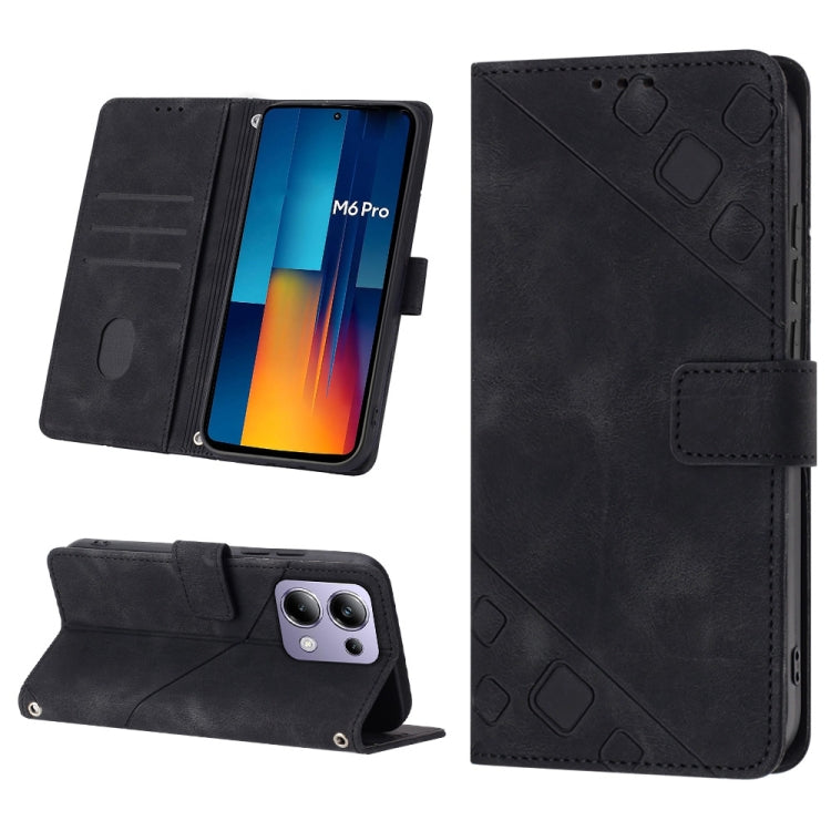 Custodia portafoglio in pelle goffrata per Xiaomi Redmi Note 13 P